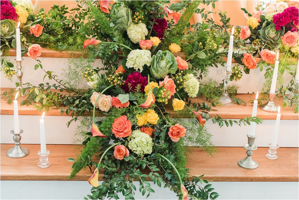 unique floral displays -  Emerson fields spring wedding
