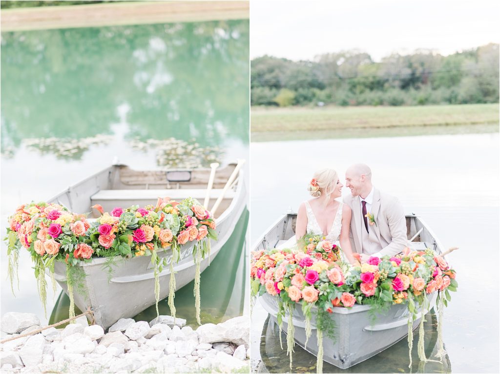 Styled Shoots Across America flower boat - Emerson Fields Spring Wedding