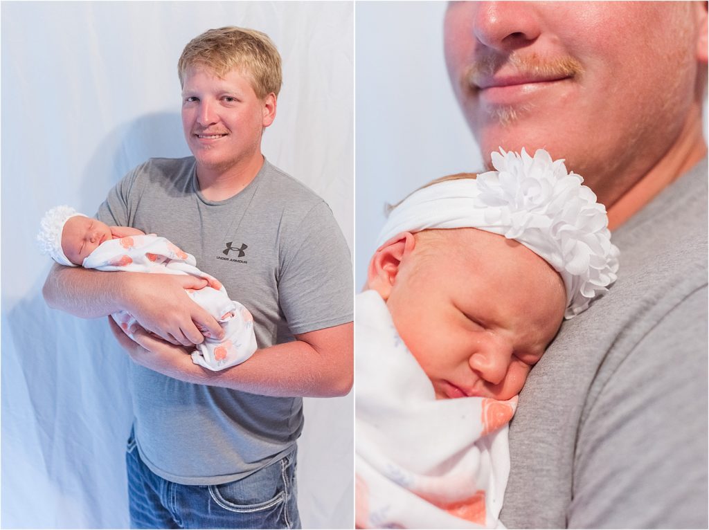 newborn family - baby with dad