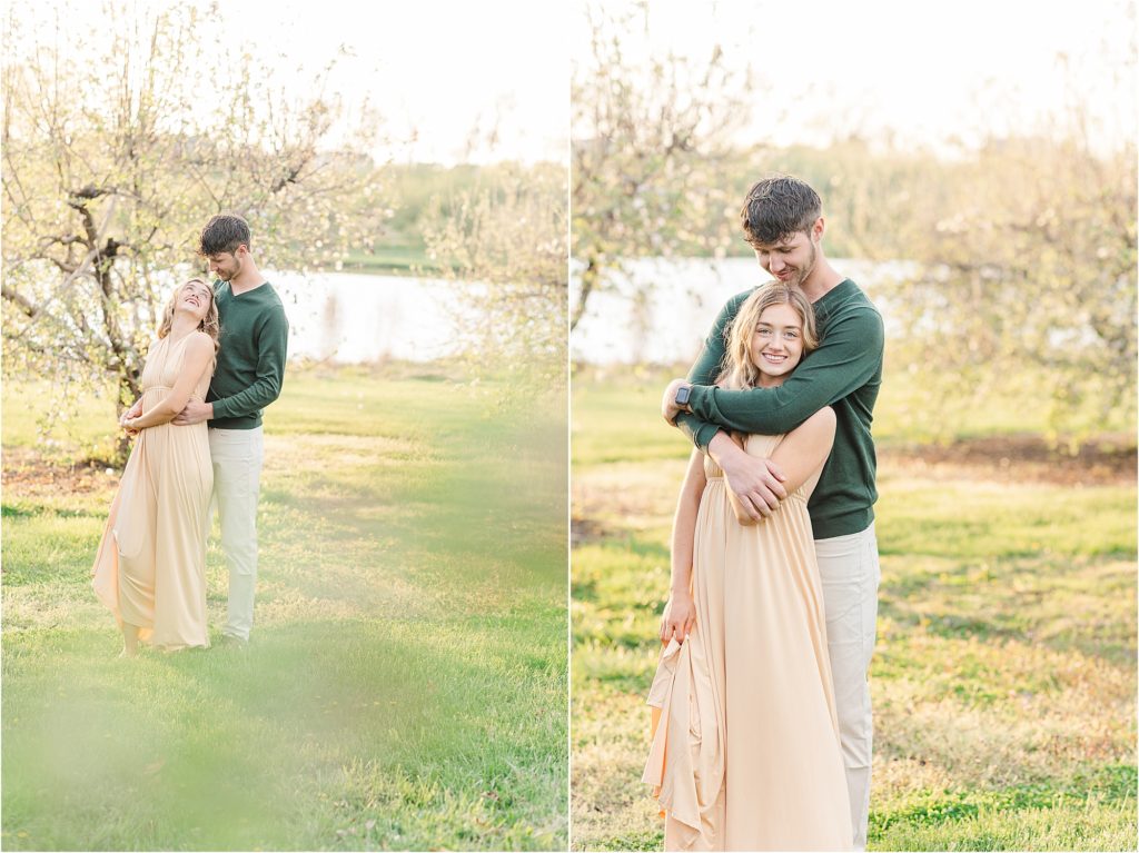 Sydney + Dawson | Cider Hill Family Orchard apple blossom couples photos | Kelsey Alumbaugh Photography | #appleblossomsession #springcouplesphotos #engagementphotos #appleblossoms #kcappleblossom