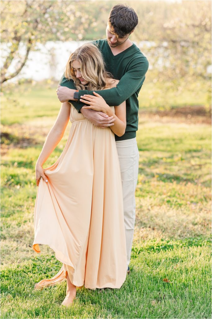 Sydney + Dawson | Cider Hill Family Orchard apple blossom couples photos | Kelsey Alumbaugh Photography | #appleblossomsession #springcouplesphotos #engagementphotos #appleblossoms #kcappleblossom