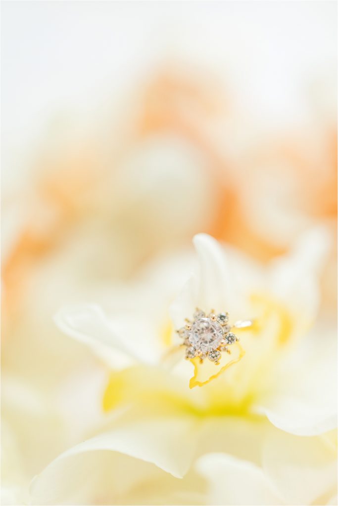 gold engagement ring Micro Wedding Inspiration at Emerson Fields | Kelsey Alumbaugh Photography | #microwedding #emersonfields #microweddingkc #kcwedding #kcweddingphotographer
