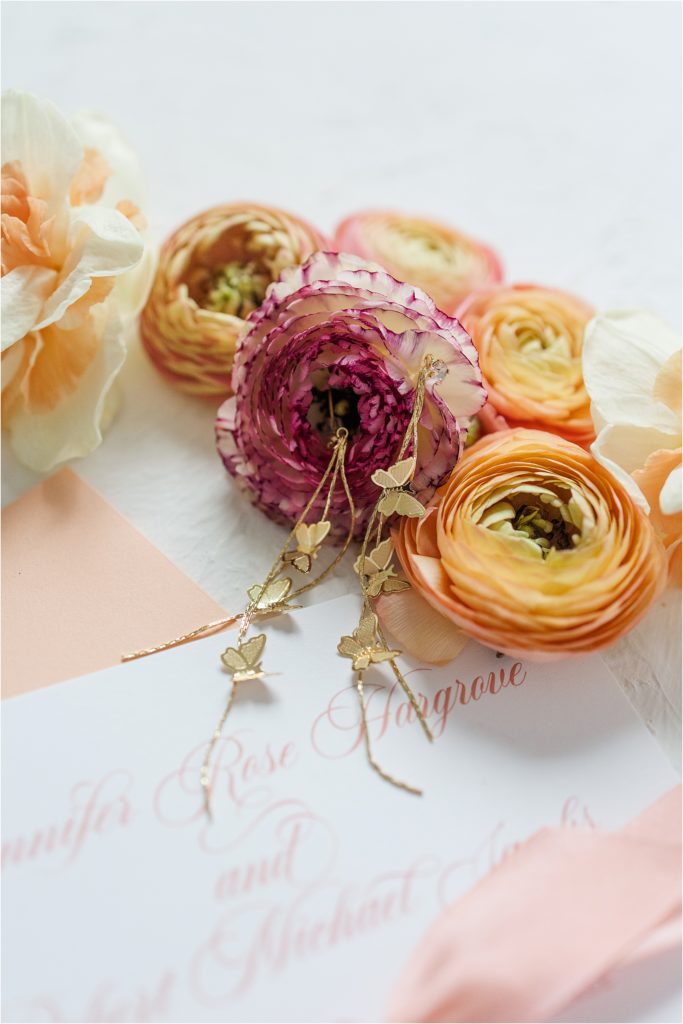 butterfly earrings Micro Wedding Inspiration at Emerson Fields | Kelsey Alumbaugh Photography | #microwedding #emersonfields #microweddingkc #kcwedding #kcweddingphotographer