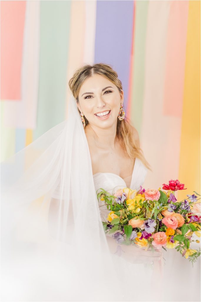 long veil bridal portraits Micro Wedding Inspiration at Emerson Fields | Kelsey Alumbaugh Photography | #microwedding #emersonfields #microweddingkc #kcwedding #kcweddingphotographer
