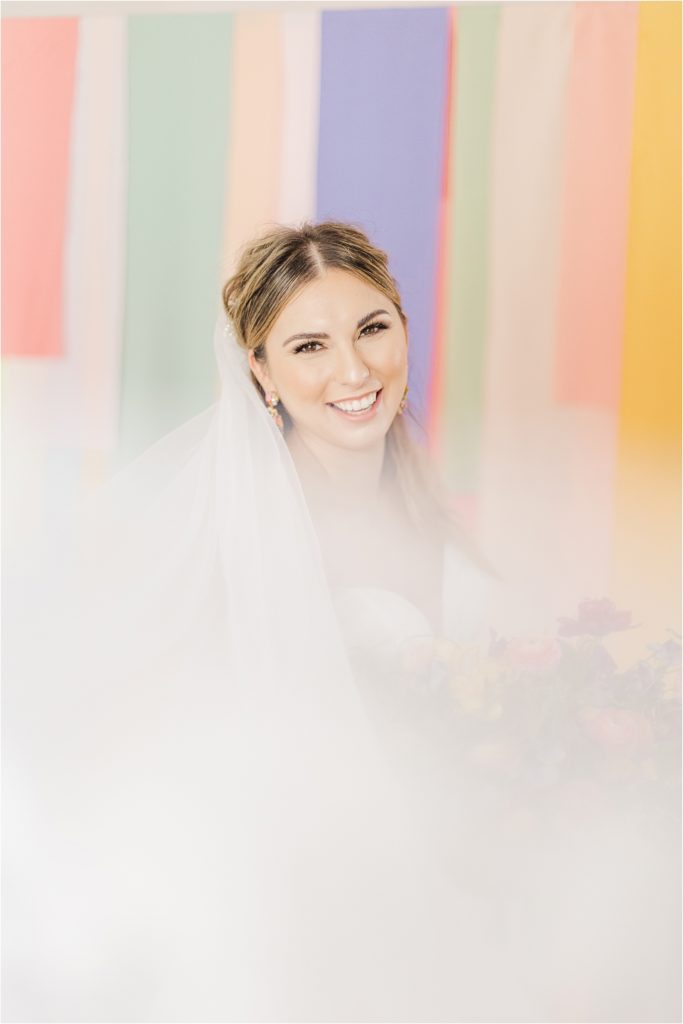 bridal portraits with long veil Micro Wedding Inspiration at Emerson Fields | Kelsey Alumbaugh Photography | #microwedding #emersonfields #microweddingkc #kcwedding #kcweddingphotographer