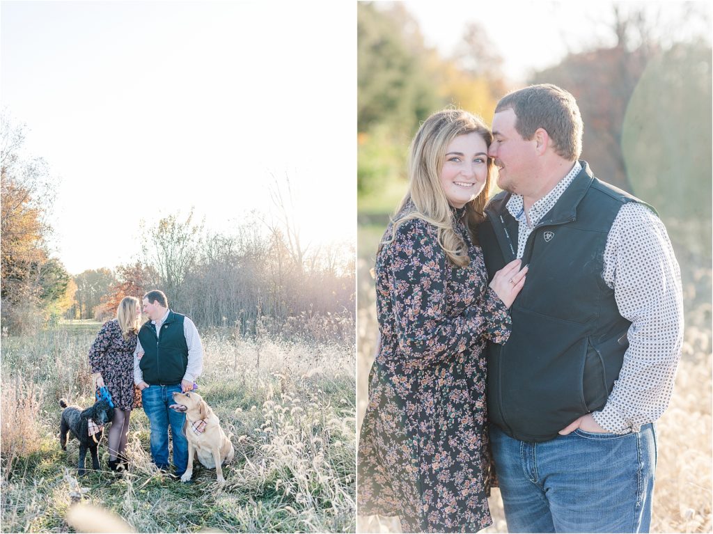 higginsville mo couples session - fall photos with dogs