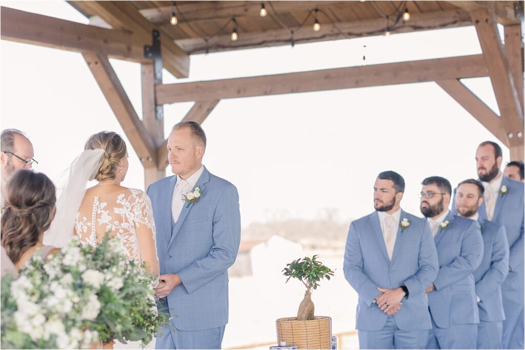 Wedding ceremony at Eagle Bluff Ranch, Waverly, Mo - Haylee + Blake | Missouri River spring wedding | Kansas City wedding photographer | Kelsey Alumbaugh Photogrpahy | #kansascitywedding #missouriweddingphotographer #missourispringwedding