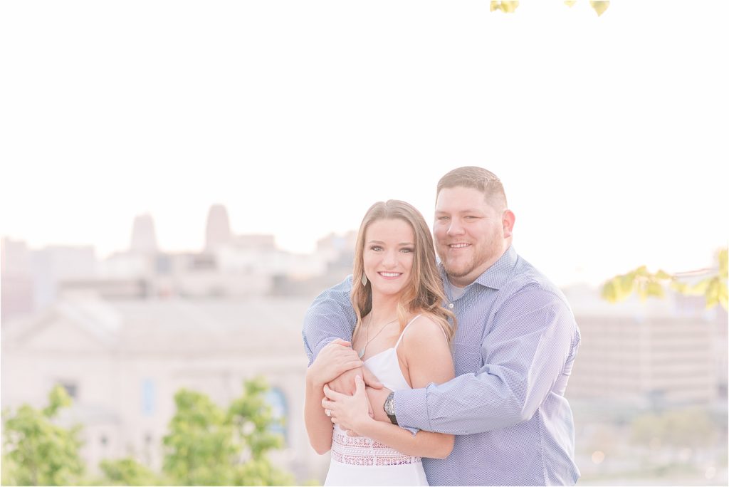 Spring sunrise engagement session in KCMO